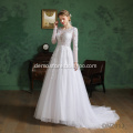 Lace Slimming Fashion Bride Long Sleeve Halter Tail Wedding Dress